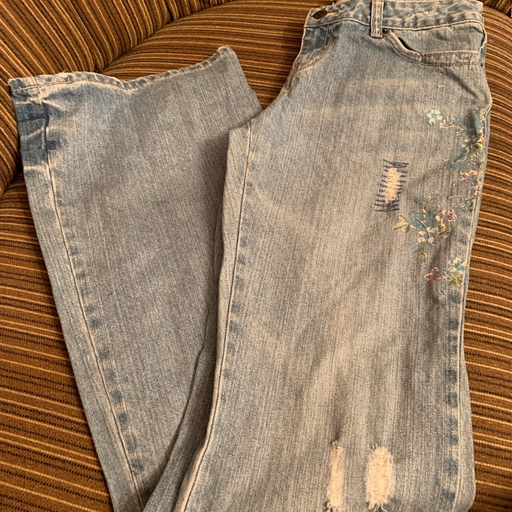 Floral jeans